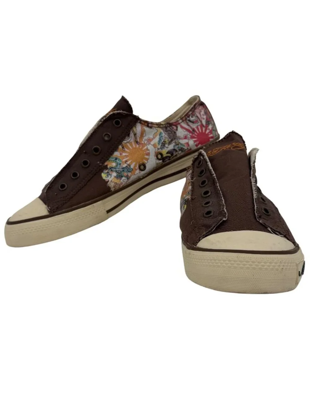 Vtg Y2K Ed Hardy Tattoo Canvas Sneakers | Streetwear Grunge Skater McBling Indie - Picture 11 of 16